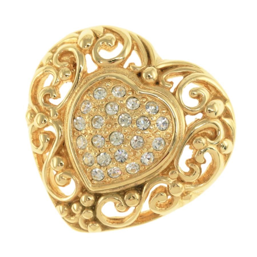 クリスチャンディオール ハートブローチ クリスチャンディオール ハートモチーフ・ハート ラインストーン