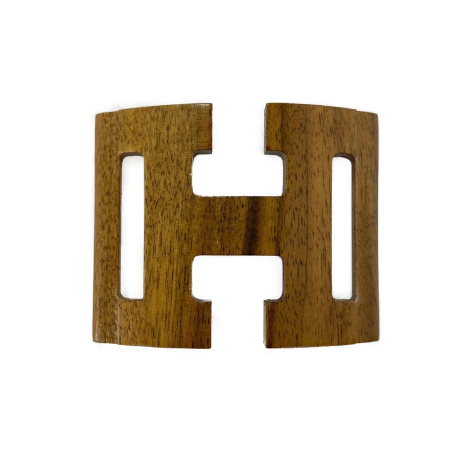 エルメス ウッドバックル スカーフリングネックウェア ブラウン HERMES