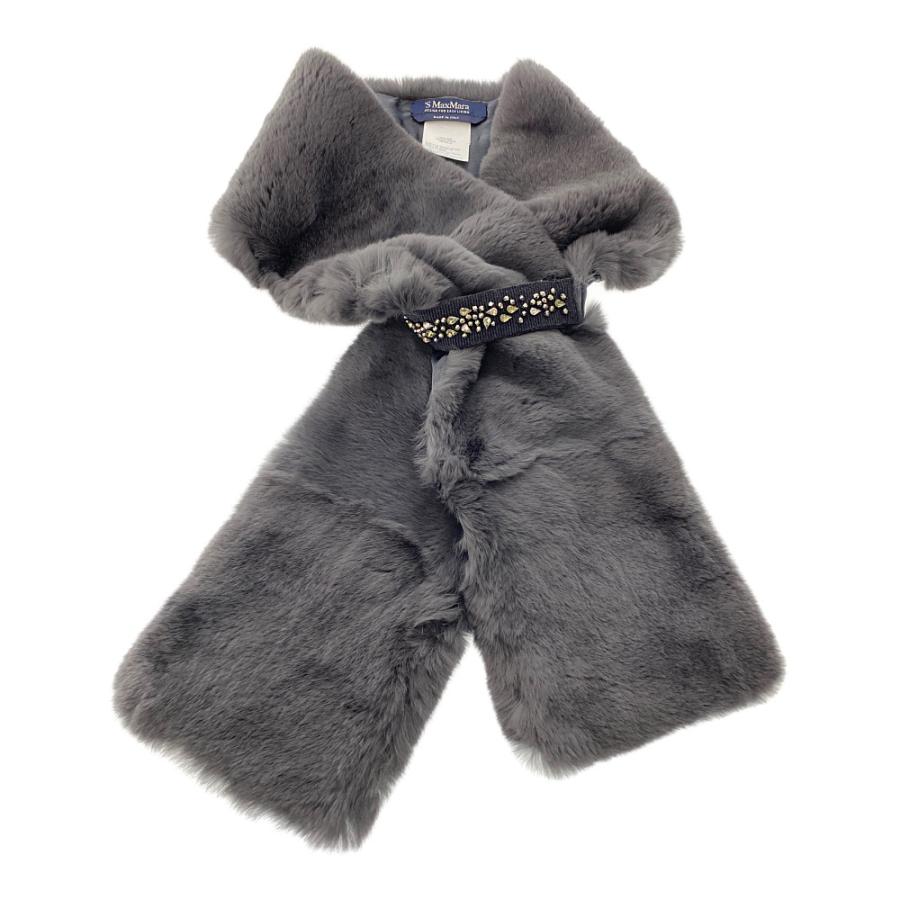 エスマックスマーラ ラパンレッキスファーマフラーネックウェア/グレー  