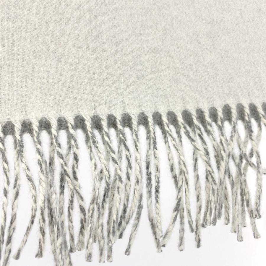 HERMES　エルメス　ストール ダブルフェイス　カシミヤ　マフラー　グレー HERMESカシミヤダブルフェイスマフラー