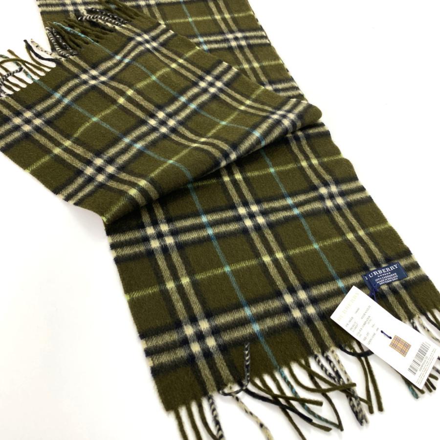 BURBERRY バーバリー チェック マフラーストールネックウェア/カーキ