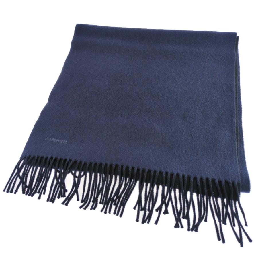 HERMES（エルメス） ロゴ・マフラーネックウェア/ネイビー/翌日配送可