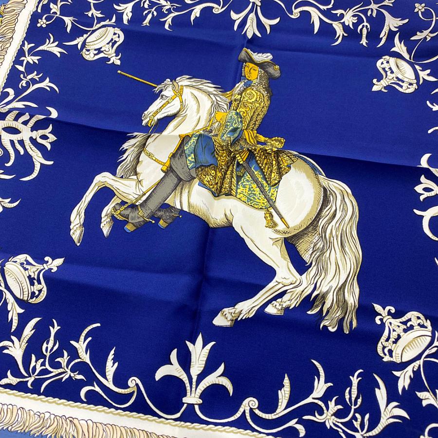 エルメスシルクスカーフ LVDOVICVS MAGNVS HERMES エルメス 未使用 スカーフ カレ90 シルクツイル