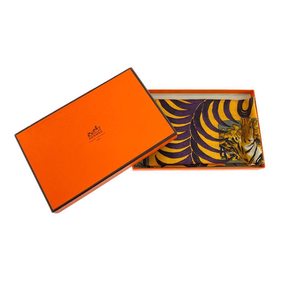 【美品】エルメス／カレ45 プチカレ 王者の虎 レッド ゴールド Hermes☆未使用品 カレ45 [王者の虎] プチカレ レッド×ゴールド