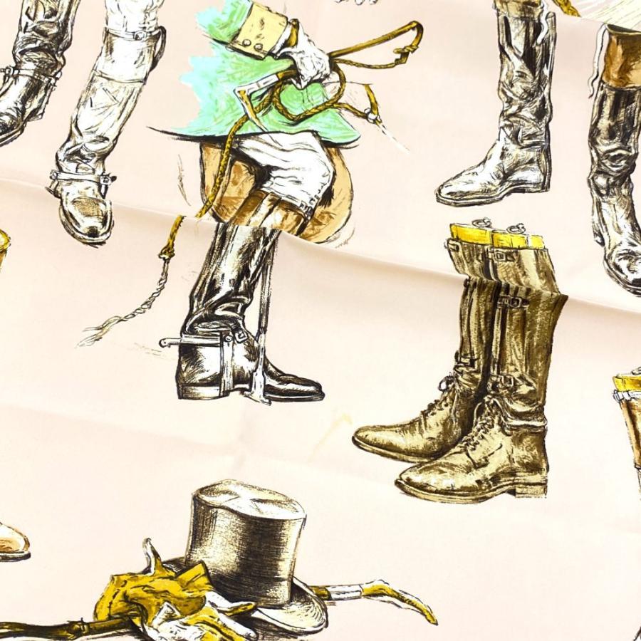 HERMES エルメス カレ90 Propos de Bottes 美品 エルメス カレ90 A propos de Bottes ブーツついて スカーフ