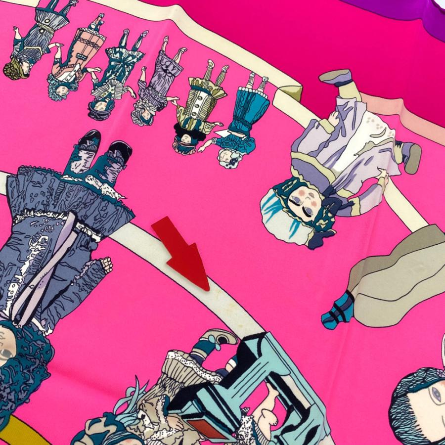 HERMES（エルメス） カレ90・HELLO DOLLY・人形柄 シルクツイル