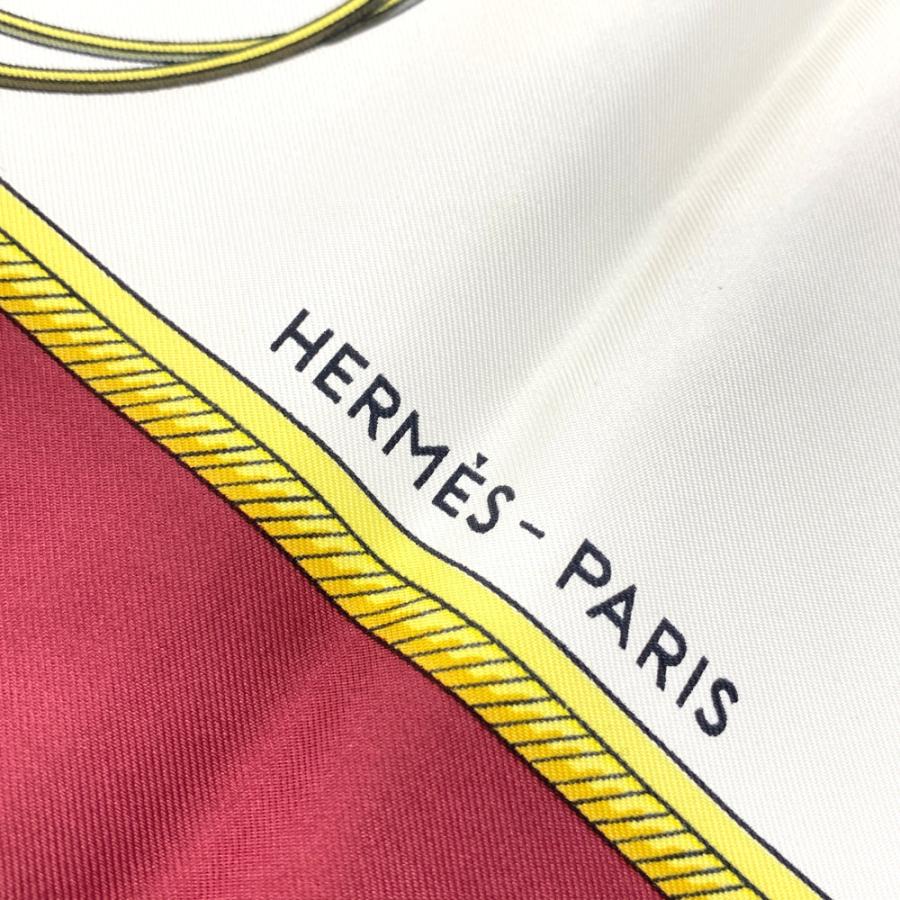 HERMES（エルメス） カレ90・LA PERRIERE・スカーフ/ボルドー/ホワイト
