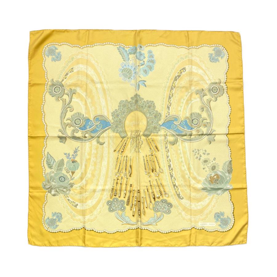 ☘️美品☘️ HERMES　妖精の指 スカーフ カレ90 ピンク エルメス カレ90 シルク スカーフ ピンク Aランクの買取参考