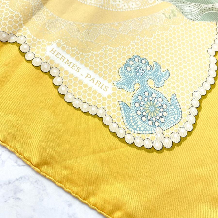 【極美品】　エルメス カレ90 妖精の指　イエロー HERMES】エルメス『カレ90 妖精の指』レディース スカーフ 1週間