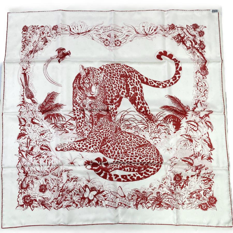 ☘️美品☘️ HERMES カレ90　 JUNGLE LOVE ジャングルラブ HERMES エルメス Jungle Love ジャングルラブ カレ 90 スカーフ