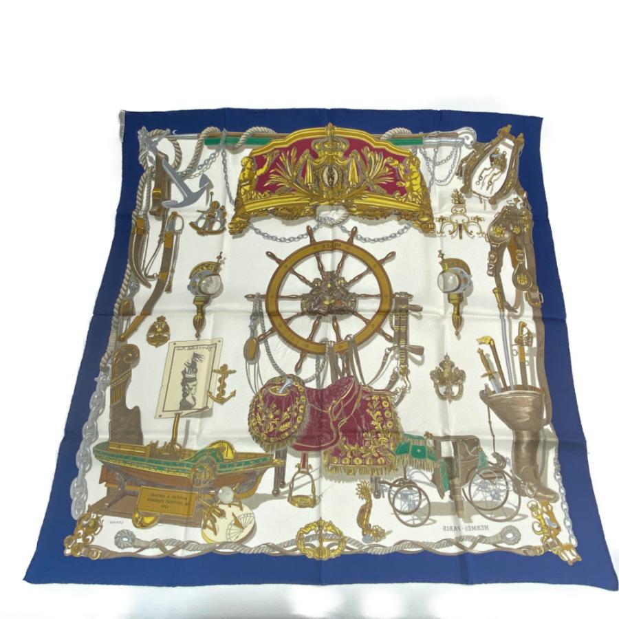 HERMES エルメス カレ90・MUSEE・スカーフネックウェア/ブルー/HERMES