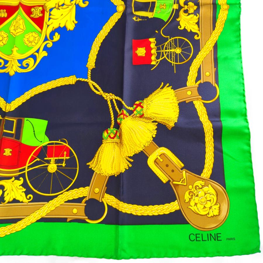 美品 CELINE セリーヌ スカーフ おしゃれ かわいい レア 馬 馬具