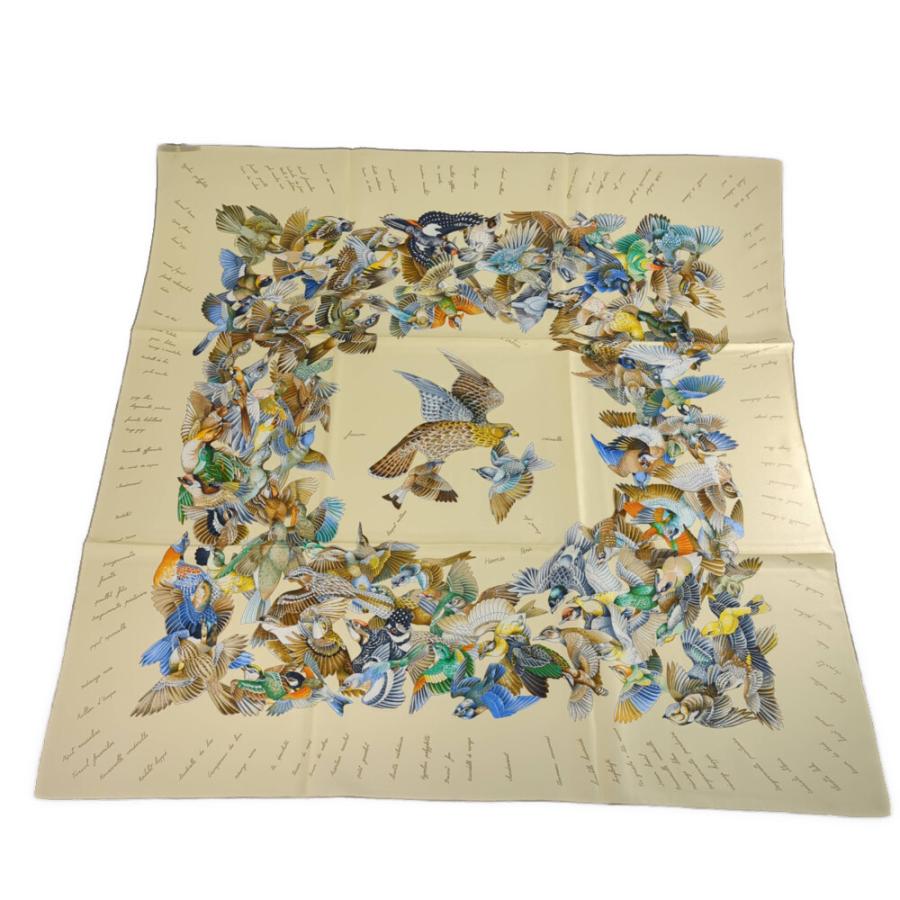 HERMES（エルメス） カレ90・鳥 バードパターン シルク スカーフ