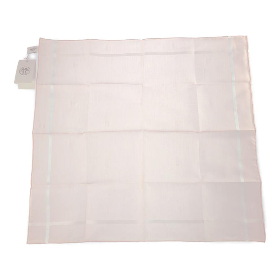 HERMES ピンク ハンカチ 新品未使用】HERMES Hロゴ タオルハンカチ ピンク/ホワイト タオル