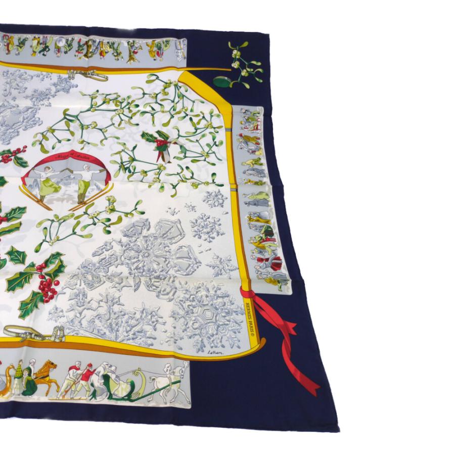 HERMES エルメス カレ90 Neige d' Antan 去年の雪 シルク スカーフ ネックウェア/ネイビー系/冬/b260128/604197 | HERMES | 01