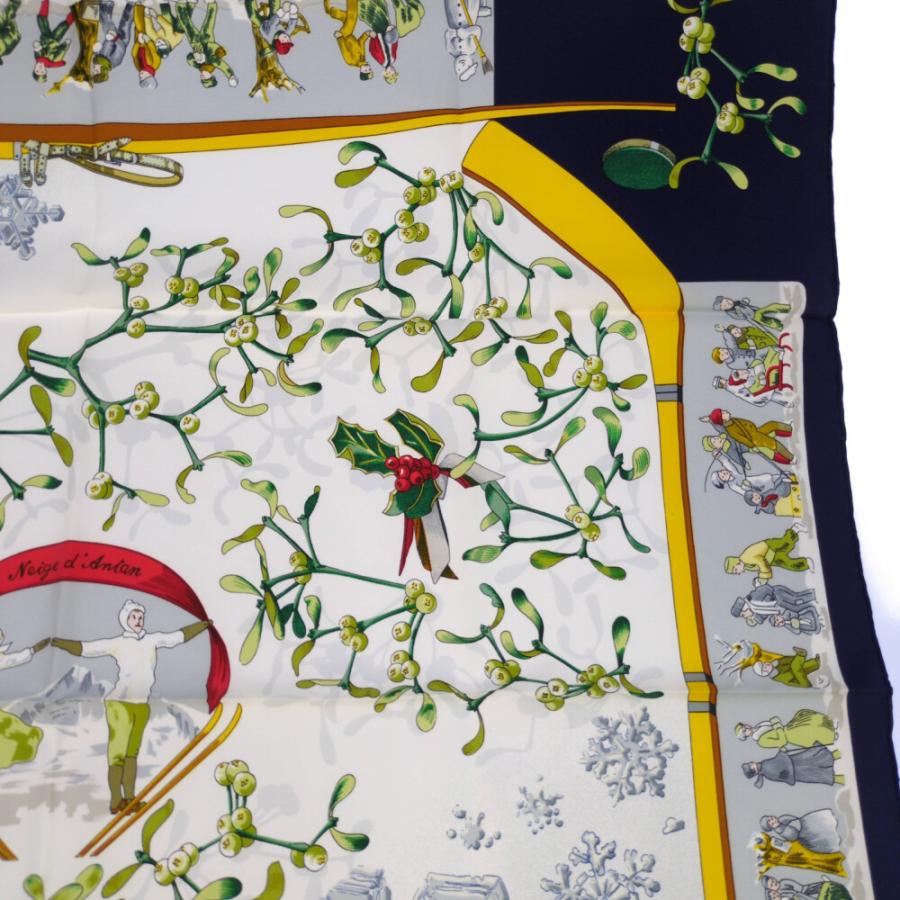 HERMES エルメス カレ90 Neige d' Antan 去年の雪 シルク スカーフ ネックウェア/ネイビー系/冬/b260128/604197 | HERMES | 02