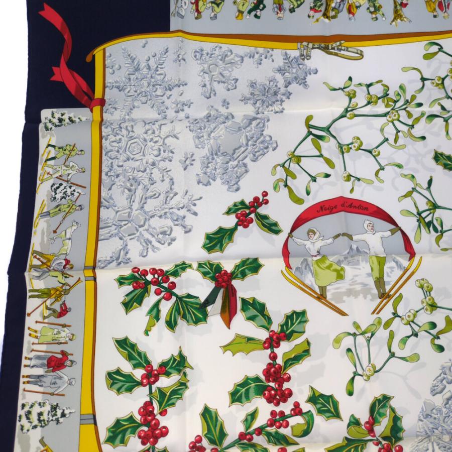 HERMES エルメス カレ90 Neige d' Antan 去年の雪 シルク スカーフ ネックウェア/ネイビー系/冬/b260128/604197 | HERMES | 03