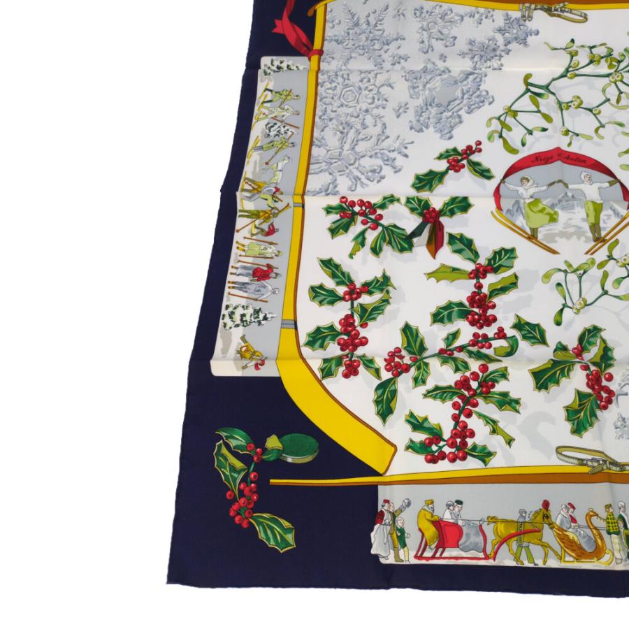 HERMES エルメス カレ90 Neige d' Antan 去年の雪 シルク スカーフ ネックウェア/ネイビー系/冬/b260128/604197 | HERMES | 04