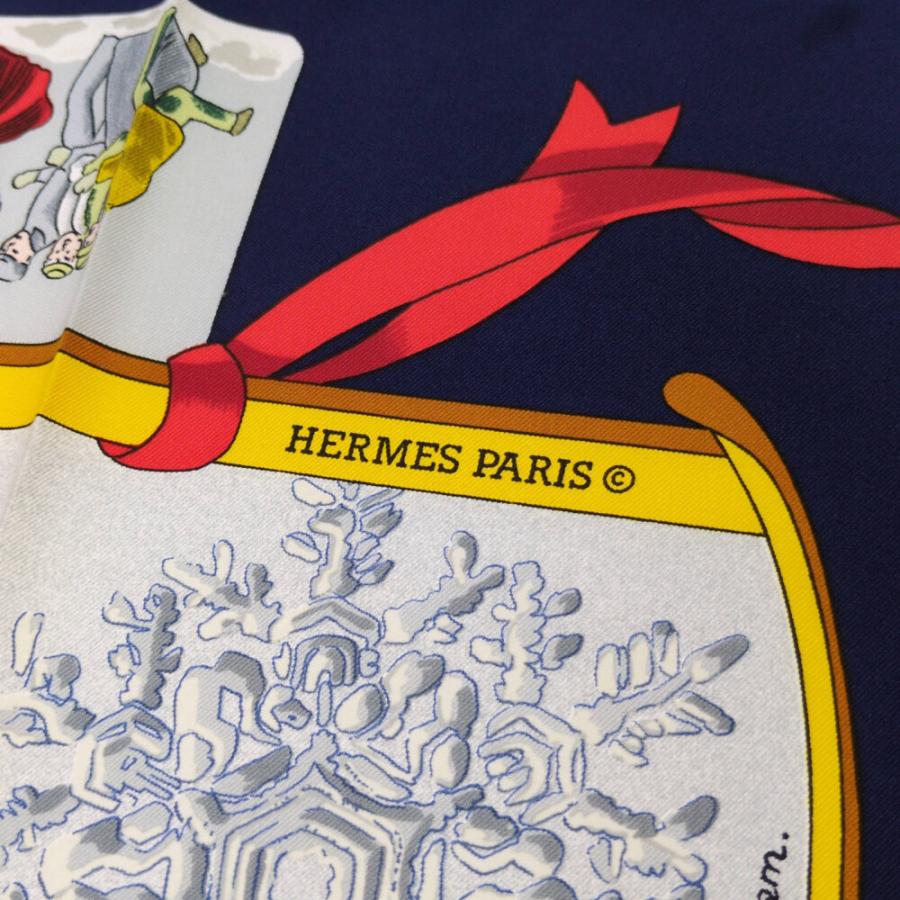 HERMES エルメス カレ90 Neige d' Antan 去年の雪 シルク スカーフ ネックウェア/ネイビー系/冬/b260128/604197 | HERMES | 05