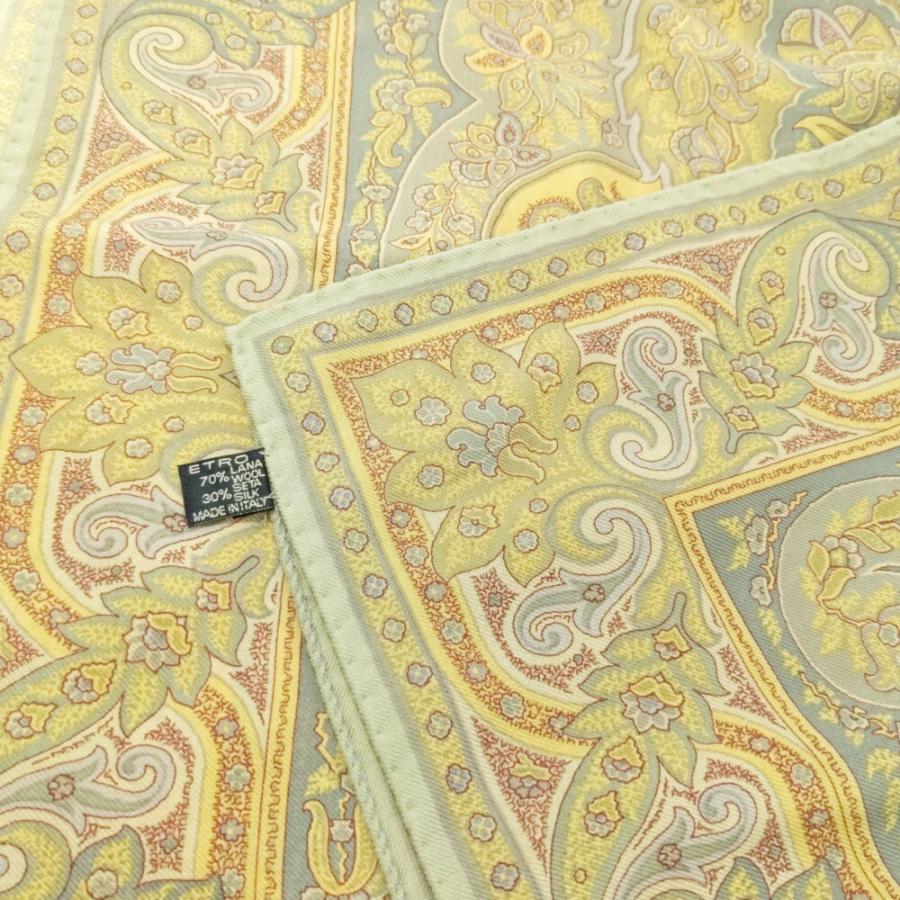 ETRO（エトロ） ペーズリー柄 ウール シルク ビッグ ストール スカーフ