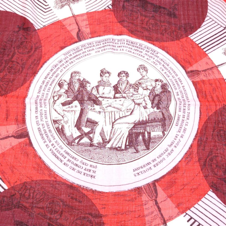 エルメス カレジェアン140 Jeu des Omnibus et Dames Jeu des Omnibus et Dames Blanches au Tampon scarf 140 - Pink