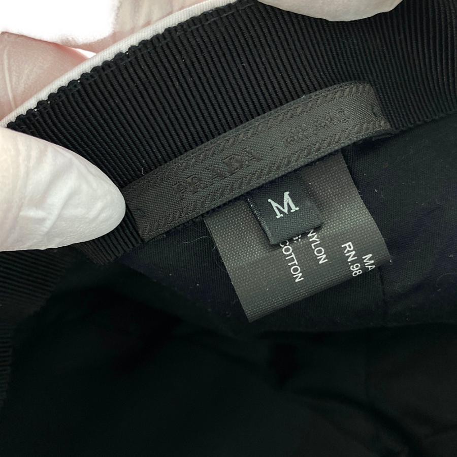 PRADA★プラダラインニットキャップブラック PRADA】リブ ニット キャップ ロゴ 帽子 無地 ブラック 送料込
