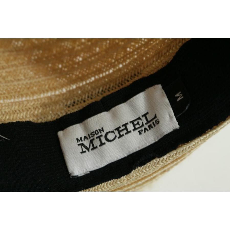 メゾンミシェル ハット帽子/6538-343-0088/ナチュラル×ブラック/MAISON