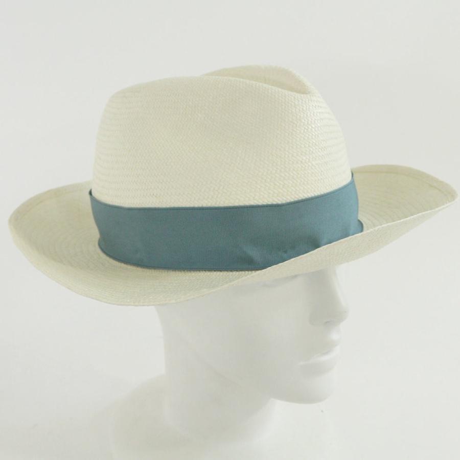 完売】 パナマハット帽子/ホワイト×ブルー/Borsalino/RF2/222890 ボルサリーノ - 帽子