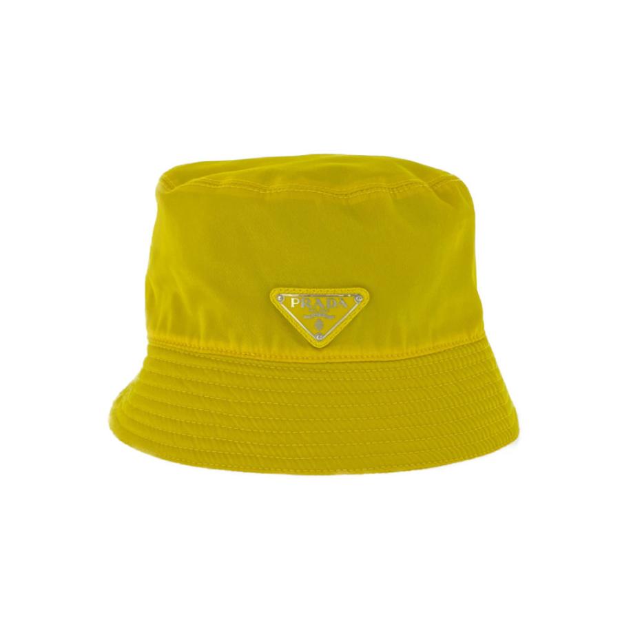 PRADA プラダ トライアングルロゴバケットハット帽子/イエロー