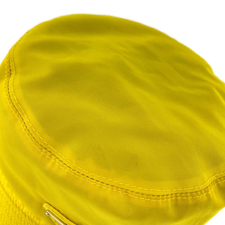 PRADA プラダ トライアングルロゴバケットハット帽子/イエロー/PRADA