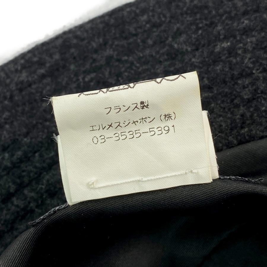 HERMES（エルメス） MOTSCH ロゴ刺繍 ウールバケットハット帽子