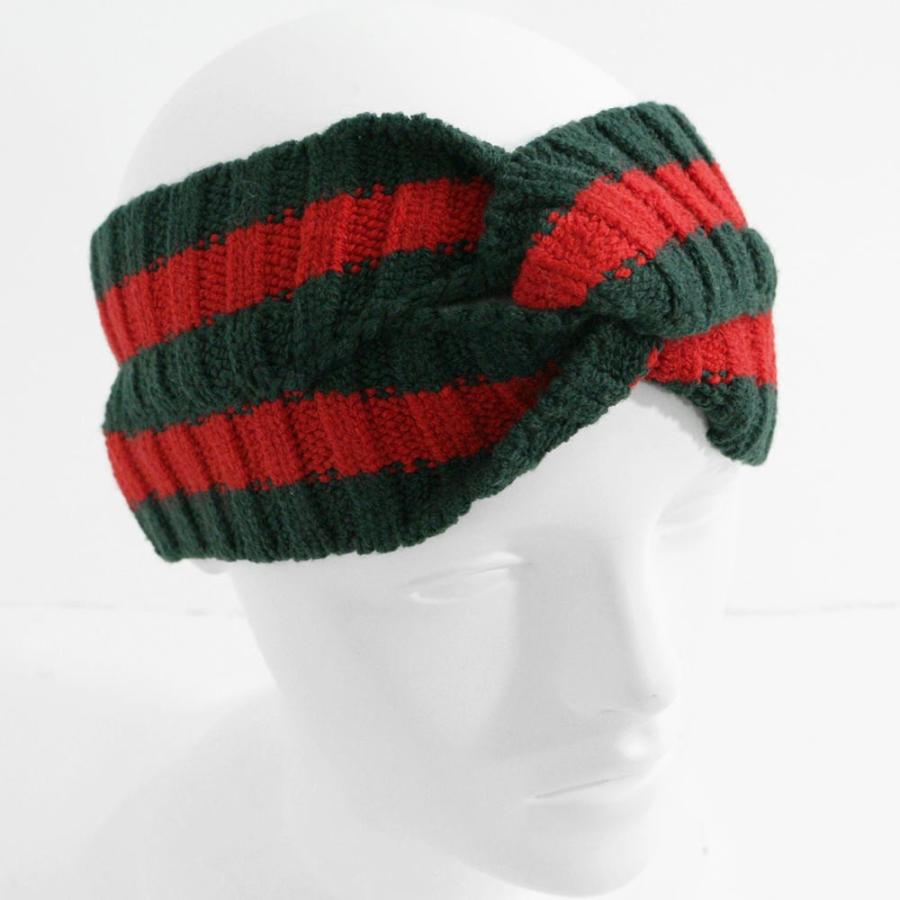 GUCCI グッチ ヘアバンド 正規品 シェリーライン グリーン レッド 美品 GUCCI（グッチ） 17AW 美品・グッチ ウェブライン ヘアバンド帽子