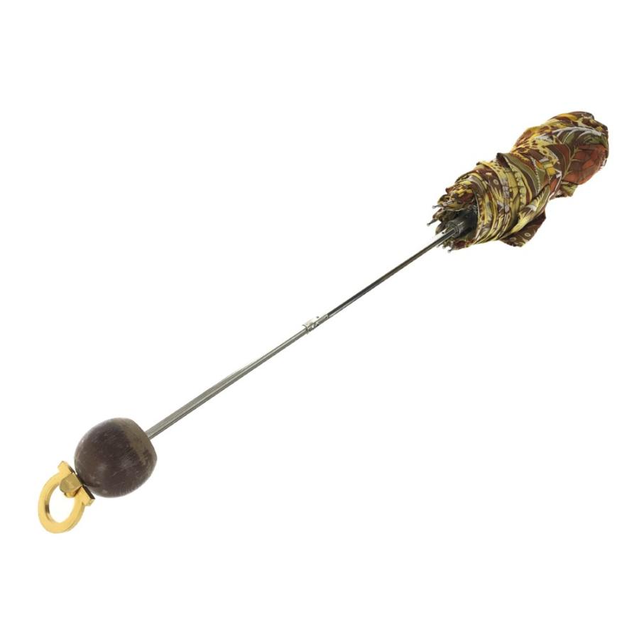 サルヴァトーレフェラガモ ヒョウ柄折りたたみ傘/オレンジ/ブラウン