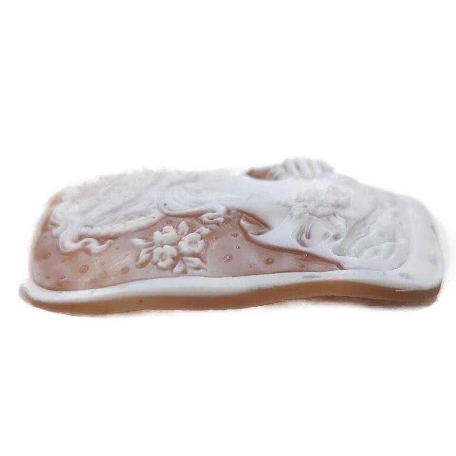 女性像モチーフ 1P・カメオ シェル・ストーン ルース-10.6g/ベージュ系