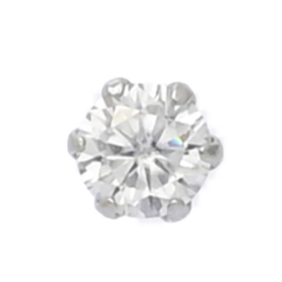 0.1ct/モアサナイト(Moissanite) 1P・モアッサナイトピアス/Pt900-0.1g  