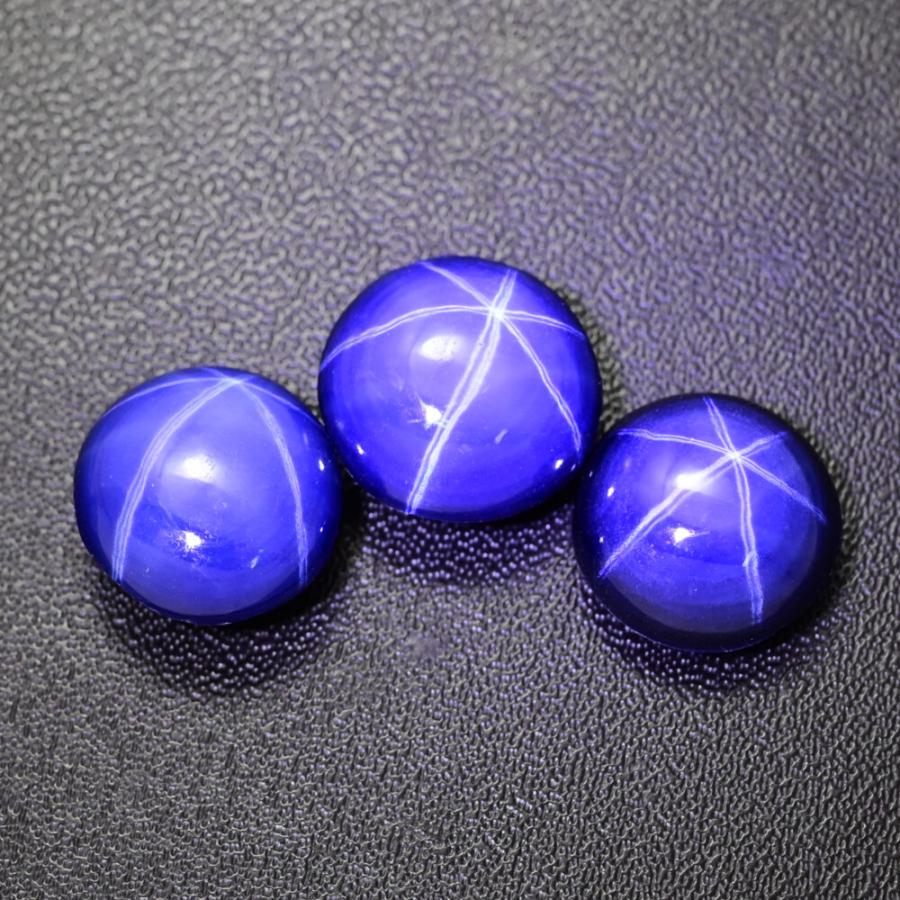 ラスト1点) 34.26ct 天然スターサファイア ルース 3Pセット スリランカ