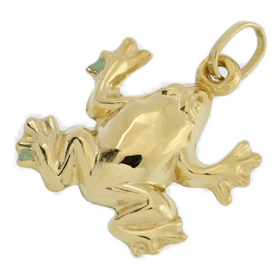 アニマルモチーフ カエルモチーフ ペンダントトップ/K18YG/750-0.8g/イエローゴールド/プレゼント/記念日/h250604/558632
