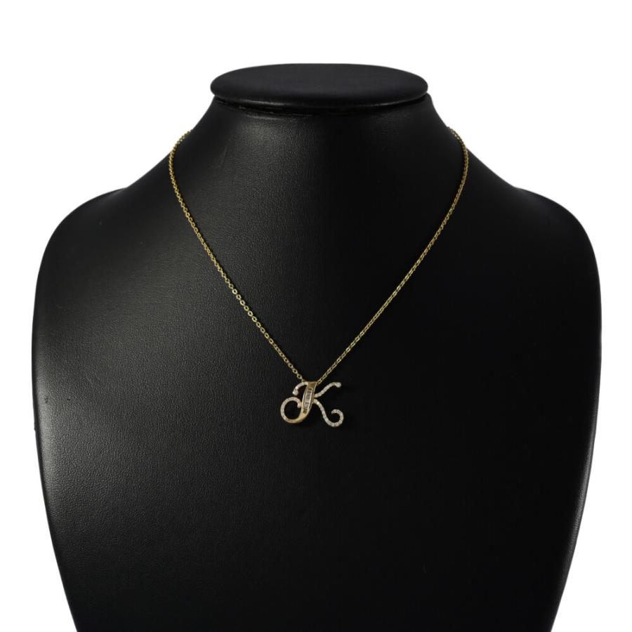 0.3ct イニシャルK・ダイヤモンドペンダントトップ イニシャルチャーム 