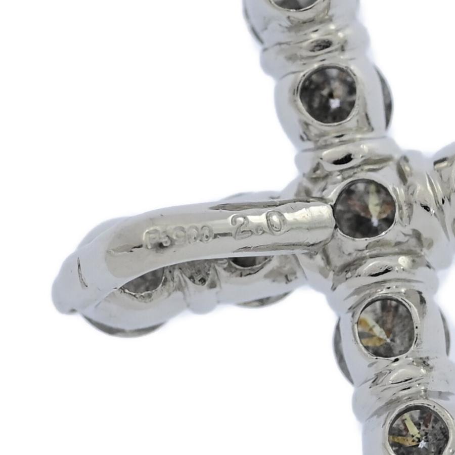 2ct/クロスモチーフ 11P・ダイヤモンド ペンダントトップ/Pt900-3.4g