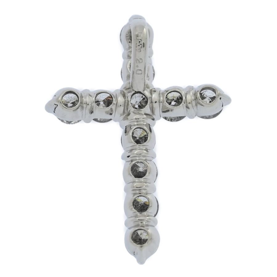 最終　PT900 天然ダイヤモンドペンダント　クロス 2ct/クロスモチーフ 11P・ダイヤモンド ペンダントトップ/Pt900-3.4g