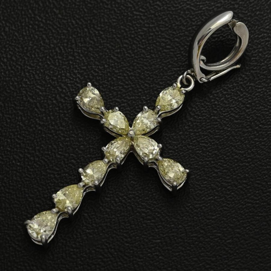 1.57ct/クロスモチーフ 10P・イエローダイヤモンド ペンダントトップ