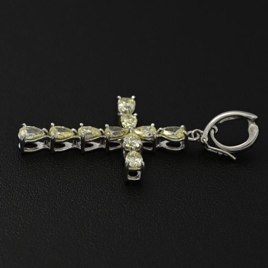 1.57ct/クロスモチーフ 10P・イエローダイヤモンド ペンダントトップ