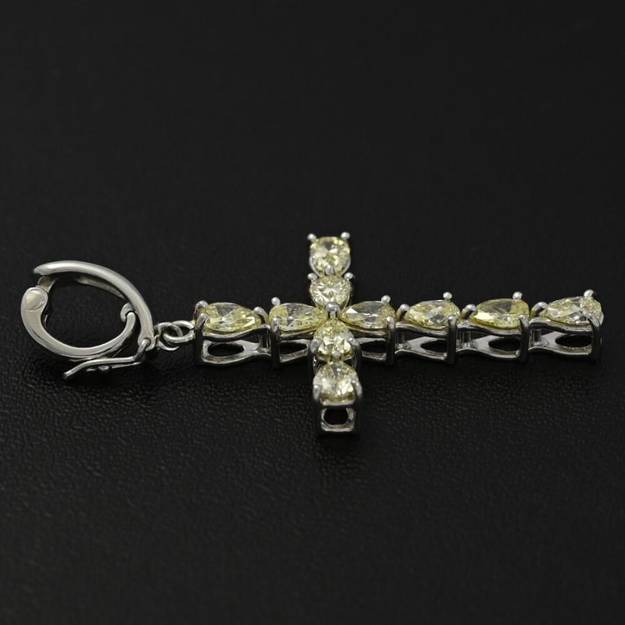 1.57ct/クロスモチーフ 10P・イエローダイヤモンド ペンダントトップ
