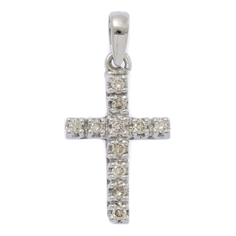 美品 1点モノ0.50ct クロスモチーフ ダイヤモンド ペンダントトップ 