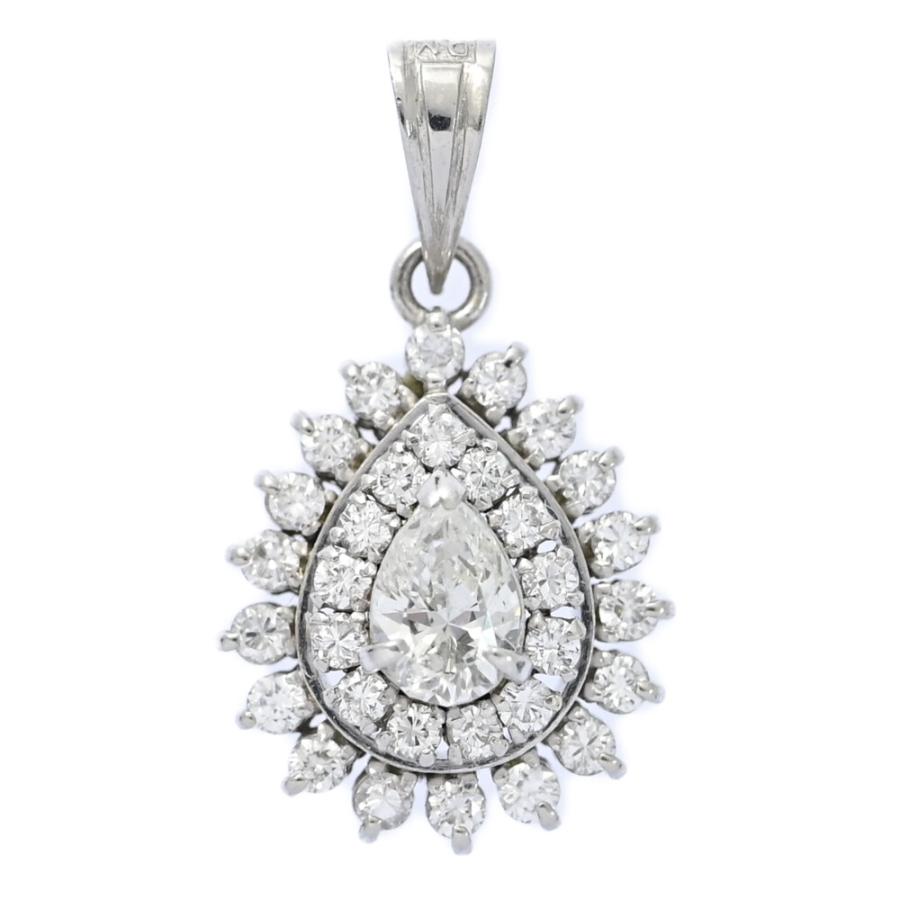 美品 0.31ct 0.43ct ドロップモチーフ ダイヤモンド ペンダントトップ