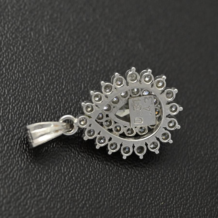 美品 0.31ct 0.43ct ドロップモチーフ ダイヤモンド ペンダントトップ Pt/Pm-2.7g プラチナ 1点モノ /h260323/608984_2