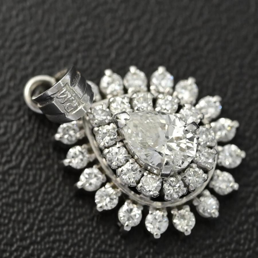 美品 0.31ct 0.43ct ドロップモチーフ ダイヤモンド ペンダントトップ Pt/Pm-2.7g プラチナ 1点モノ /h260323/608984_3