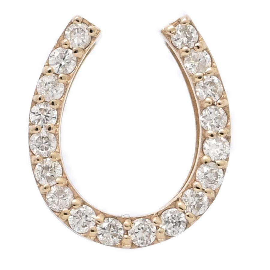 0.22ct ホースシュー 馬蹄 ダイヤモンド ペンダントトップ K18PG/750 