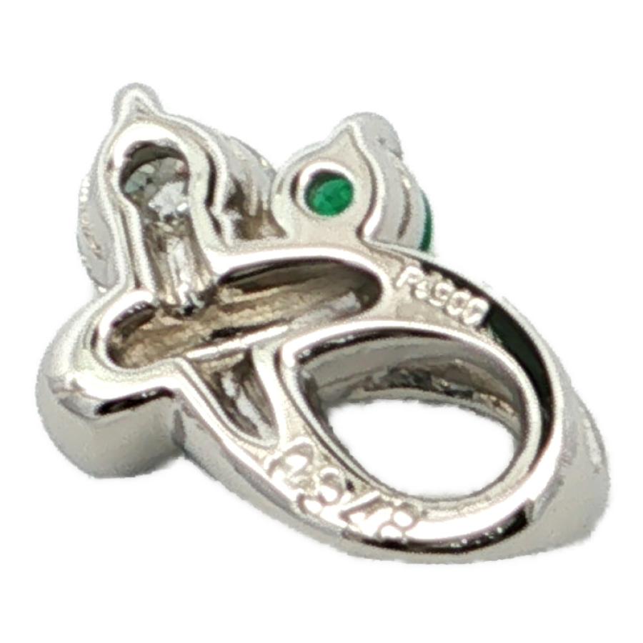 0.25ct 0.098ct ダイヤモンド エメラルド ペンダントトップ Pt900-2.8g 