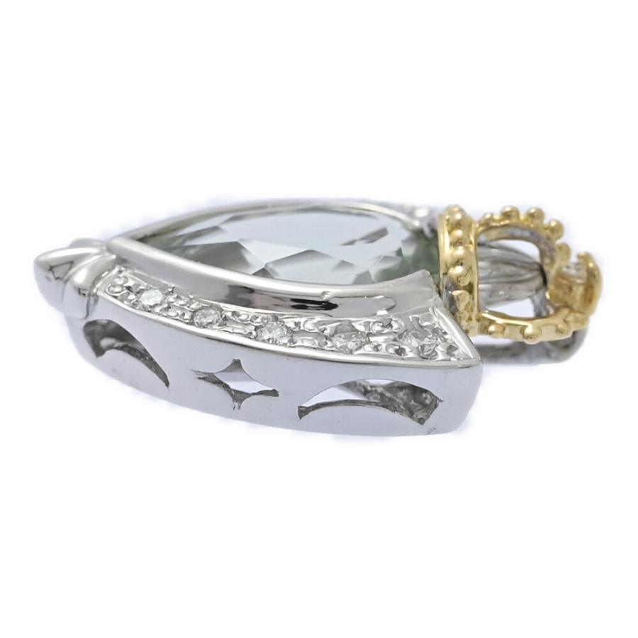 美品 1点モノ 1.42ct 0.09ct クリスティーナハン グリーンクォーツ ダイヤモンド ペンダントトップ/K18Y+W-2.7gChristina Han /h260304/605482_2